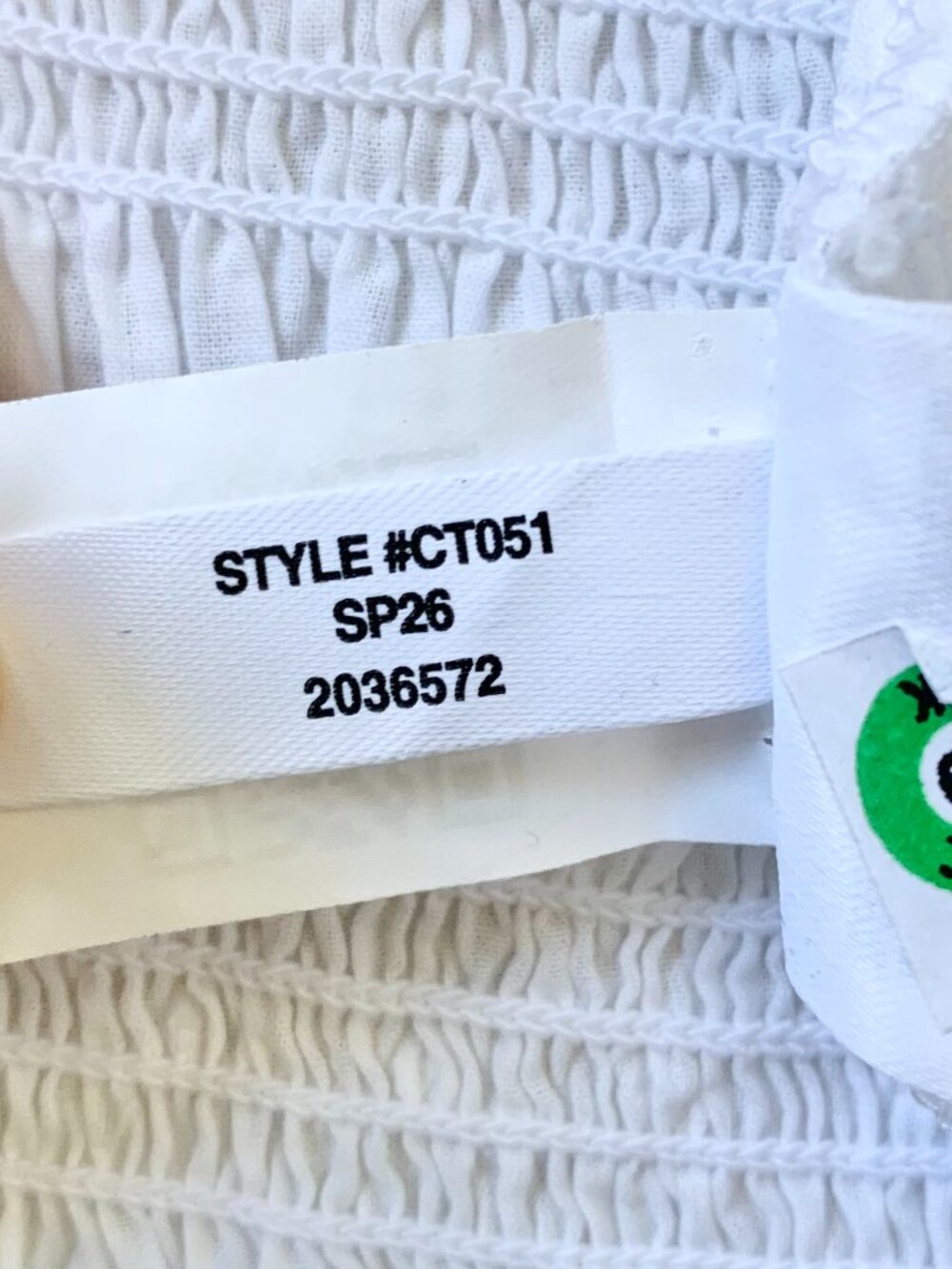 NWT J. Crew Short Sleeve Smocked Button Front Shirt (CT051), White, Medium - Picture 12 of 14